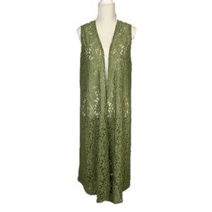 LulaRoe Green Sleeveless Duster Medium
